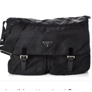 PRADA Nylon Vela Messenger Bag Black